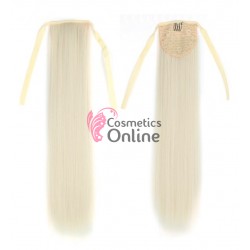 Extensie de par coada dreapta cu snur si pini 50 cm cod 50HT88 Blond Deschis